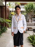 100% Poly Twill Boys Tattoo Printed Suits Gold