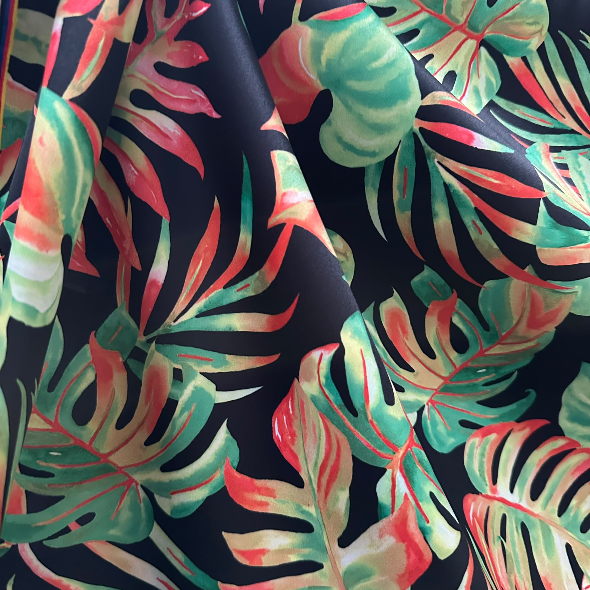 Poly Satin Maza Printed Fabric | Premium Polynesian Print Polyester Fabric
