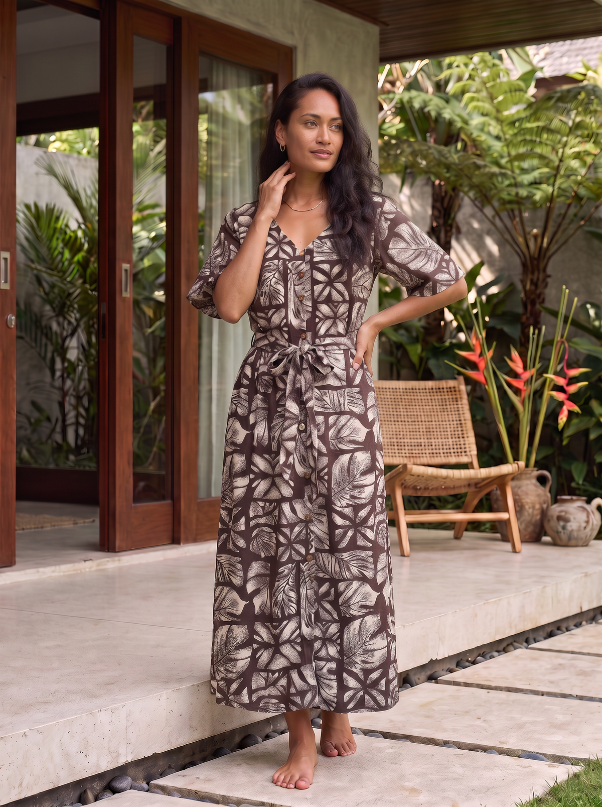 Ladies V-neck Dress