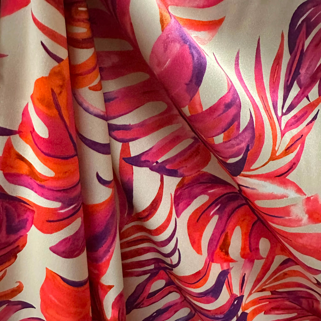 Poly Satin Maza Printed Fabric | Premium Polynesian Print Polyester Fabric