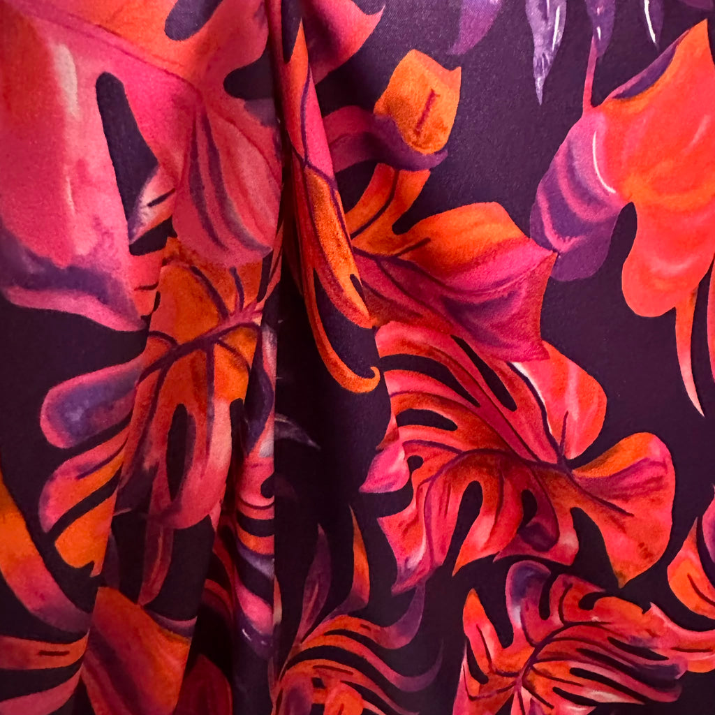 Poly Satin Maza Printed Fabric | Premium Polynesian Print Polyester Fabric