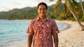 Mens Cotton Polynesian Print Short Sleeve Shirt — Pacific Island Shirt