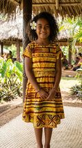 Girls G20 Dress — Fijian Print Cotton Dress for Kids | Geneva Fabrics & Fashion