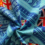 Cotton Printed Dobby Tapa Fiji Flag CDF161674BLUE