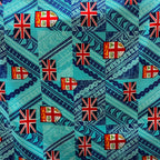 Cotton Printed Dobby Tapa Fiji Flag CDF161674BLUE