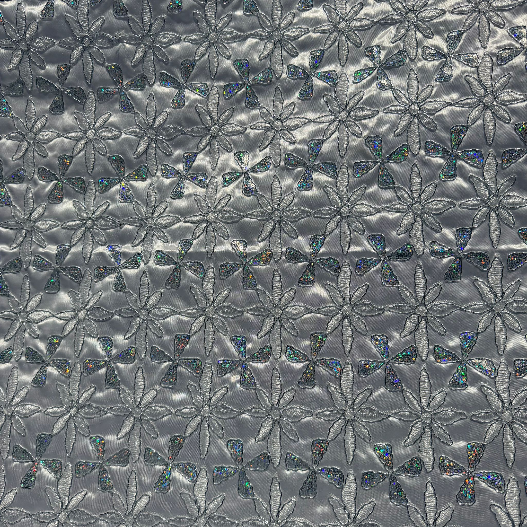 Poly White Bridal Satin Embroidery Fabric [EMBM174D]