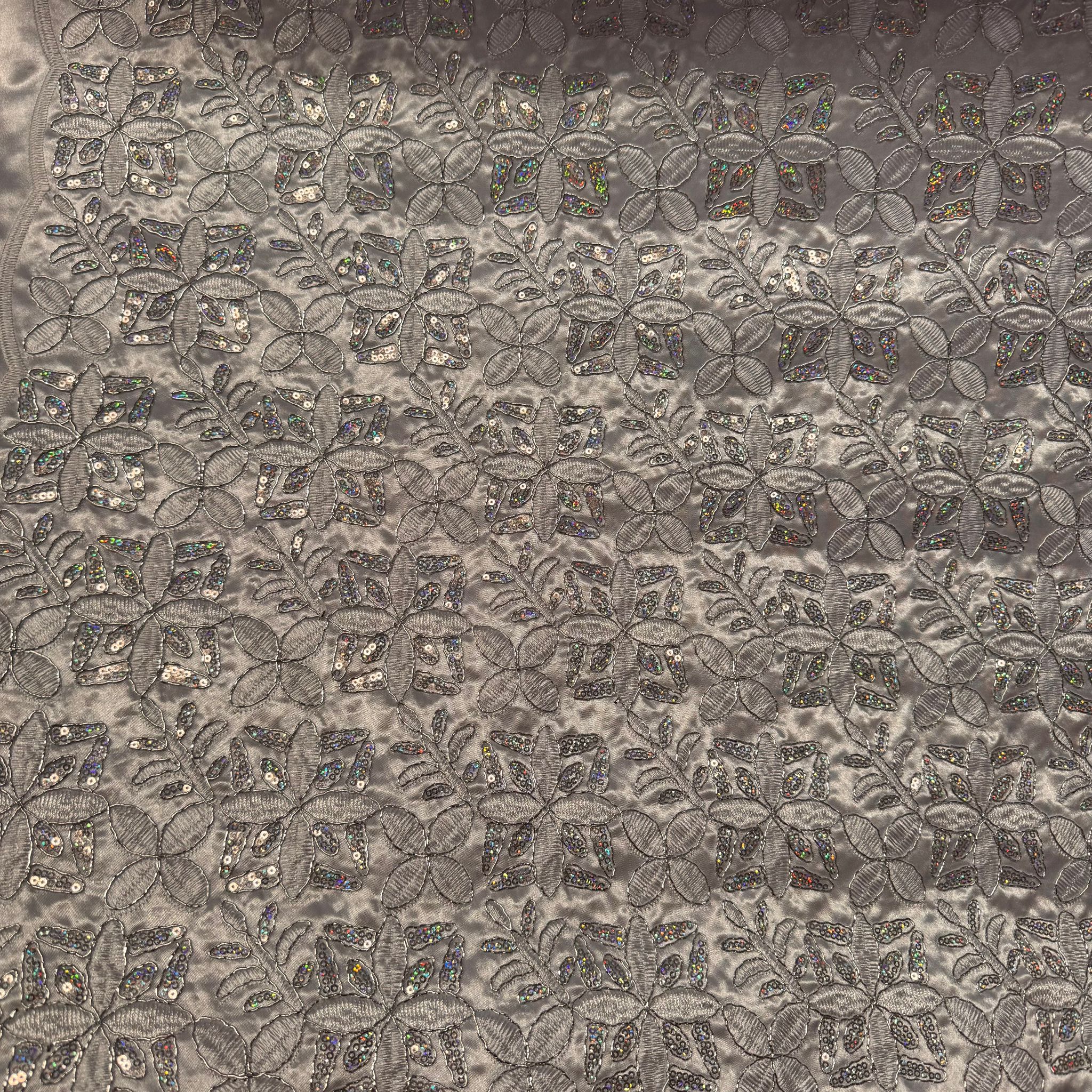 Poly White Bridal Satin Embroidery Fabric [EMBM174D]