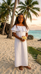 Lacquer Girls Dress — Formal Polyester Kids Dress for Pacific Island Occasions | Geneva Fabrics & Fashion