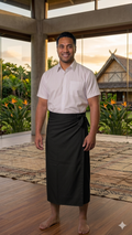 Mens Plain Sulu 32" — Fijian Traditional Wraparound Skirt in Minimatt Poly