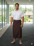 Mens Plain Sulu 32" — Fijian Traditional Wraparound Skirt in Minimatt Poly