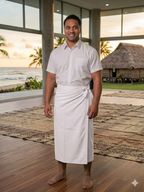 Mens Plain Sulu 32" — Fijian Traditional Wraparound Skirt in Minimatt Poly