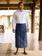 Mens Polynesian Printed Polyester Sulu — Pacific Island Tribal Wraparound Skirt