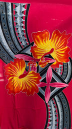 Rayon Printed Floral Sarong — Pacific Island Beach Wrap & Cover-Up