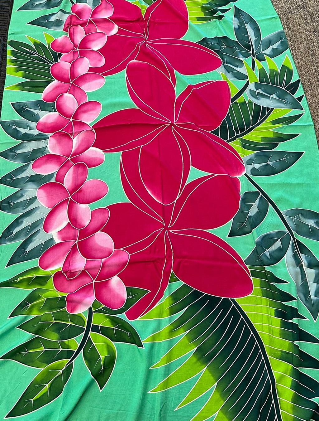 Rayon Printed Floral Sarong — Pacific Island Beach Wrap & Cover-Up