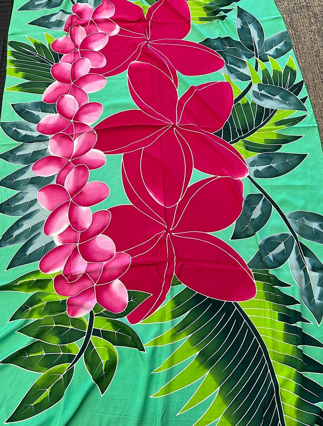 Rayon Printed Floral Sarong — Pacific Island Beach Wrap & Cover-Up
