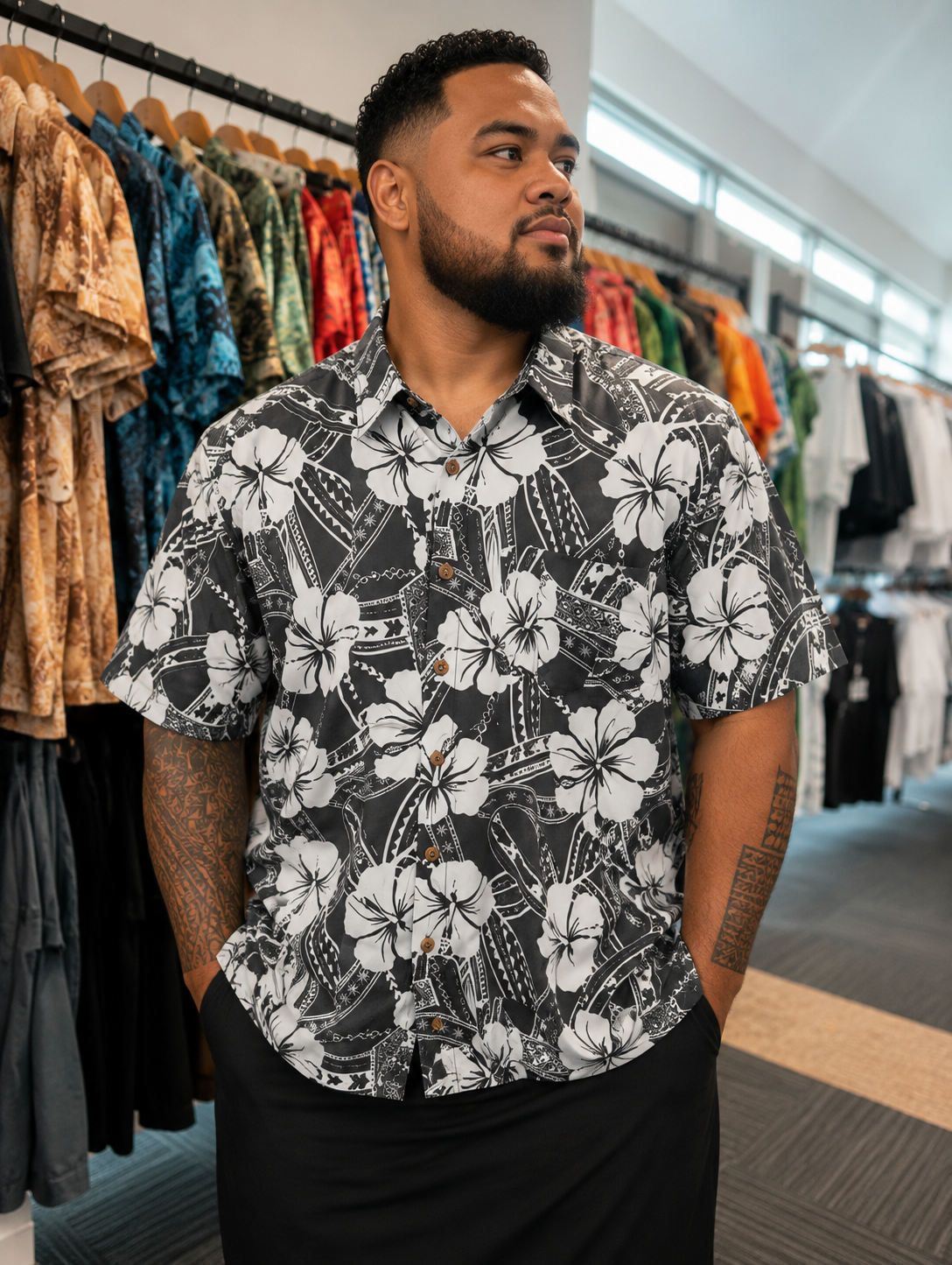 Men's Printed Slub Shirt (SHTCSM228BD4)
