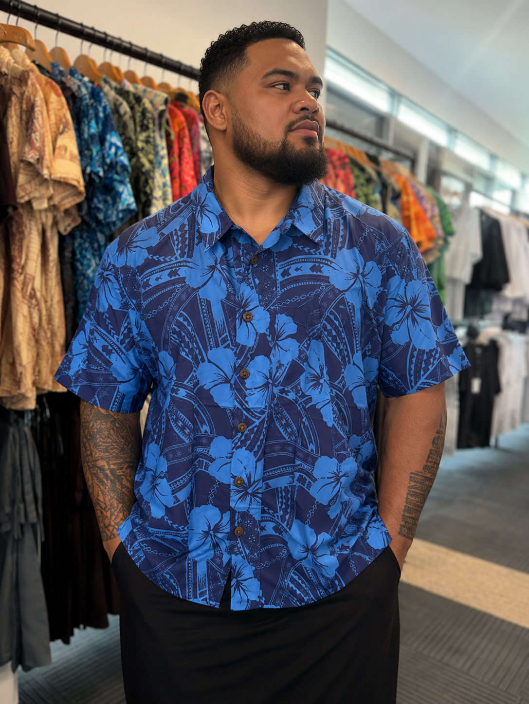 Men's Printed Slub Shirt (SHTCSM228BD4)
