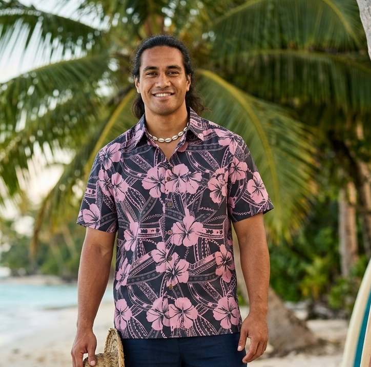 Men's Printed Slub Shirt (SHTCSM228BD4)